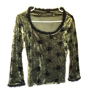 90’s Betsey Johnson Black Widow Top 🕷 Goth punk